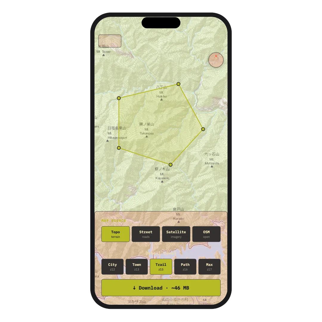 Loko app offline map download with geofence